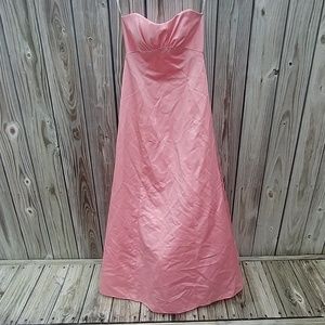 David's Bridal Champagne Pink Strapless Ballgown